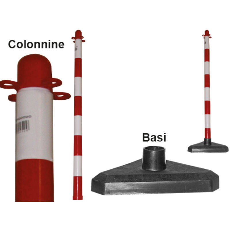 foto del prodotto colonnine bianco rosso cm.90 per catene