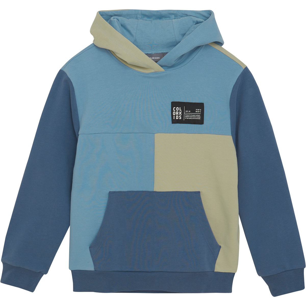 foto del prodotto color kids bambino felpa con cappuccio colorblock