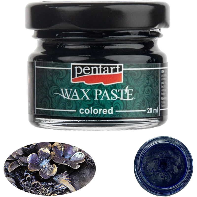 foto del prodotto color pentart blu cera in pasta, lucida, opaca, decorativa, 20 ml