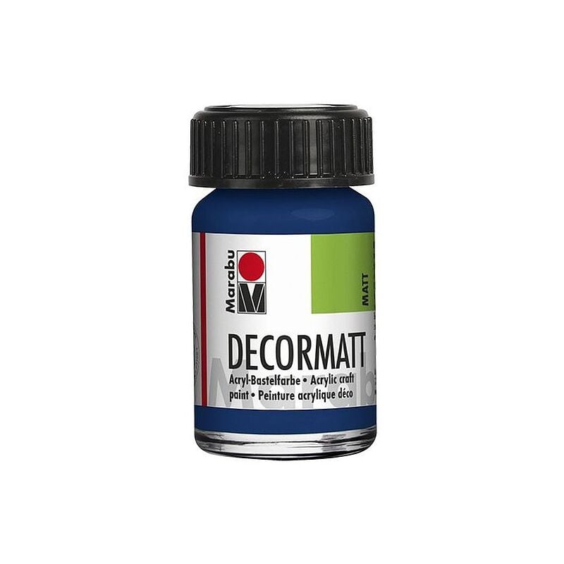 foto del prodotto colore acrilico decormatt permetallo pietra legno carta 15ml colore blu scuro 053 marabu