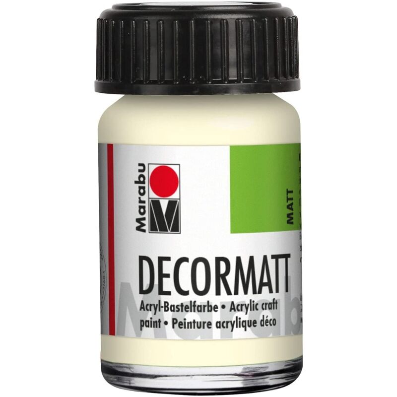 foto del prodotto colore acrilico per vetro legno metallo decormatt 15ml colore avorio 271 marabu