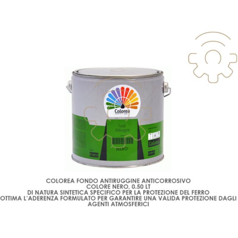 foto del prodotto colorea fondo antiruggine e anticorrosivo colore nero da 0,50 lt