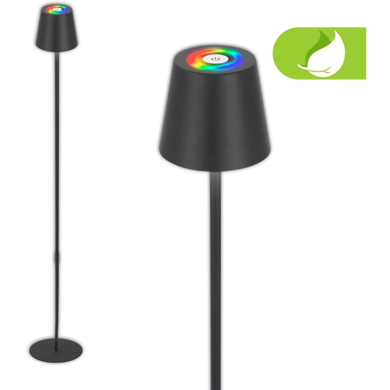 foto del prodotto coloris rgbw lampada da terra led senza fili, dimmerabile, touch, antracite briloner