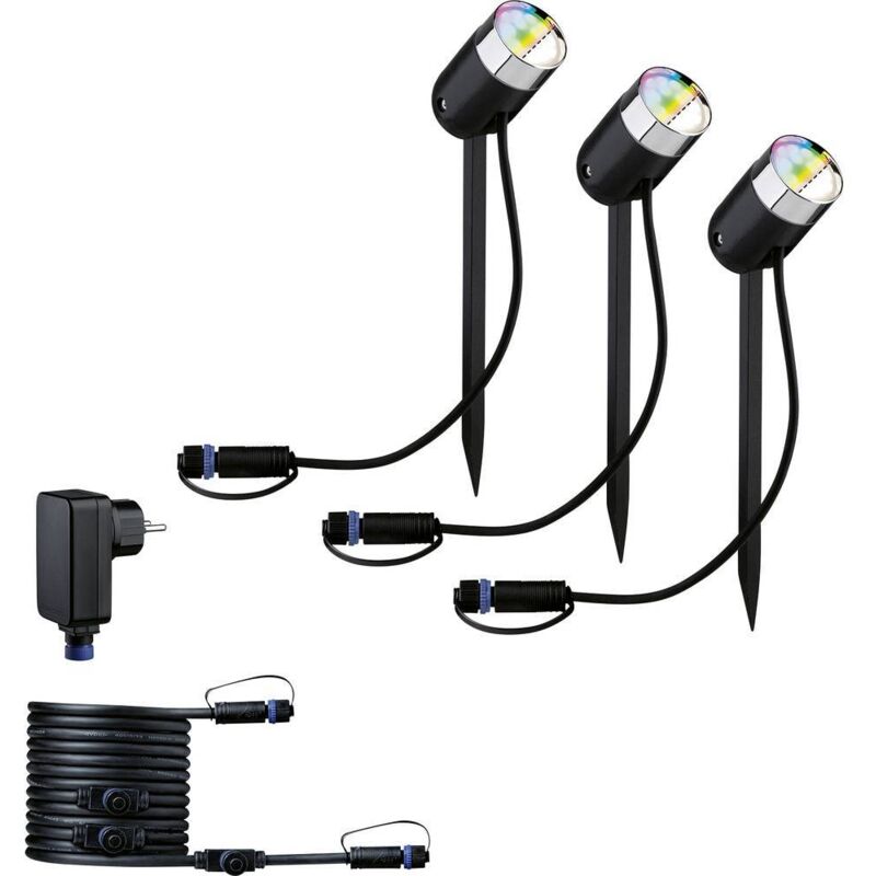 foto del prodotto colour spot pike set rgbw zigbee 94284 sistema d illuminazione plug shine zigbee led monocolore 4.5 w bianco paulmann