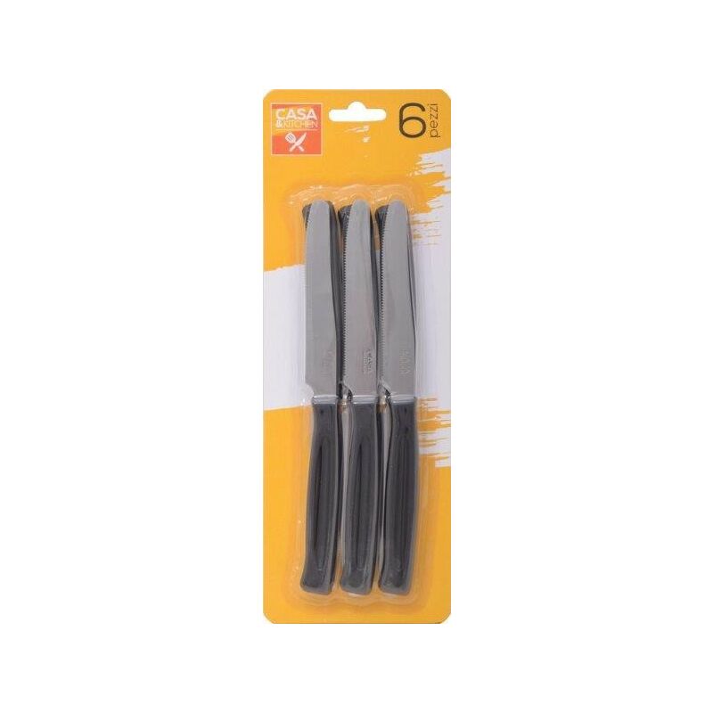 foto del prodotto coltelli tavola neri 6 pz