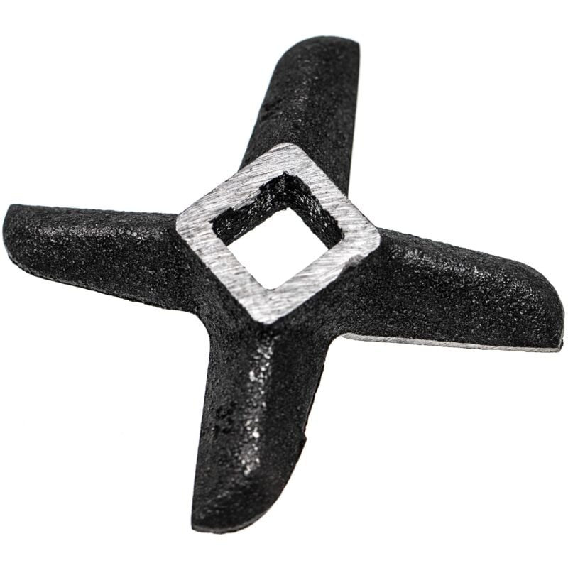 foto del prodotto coltello a croce modello 32, foro centrale quadrato 15,1 x 15,1mm, in ghisa per es. compatibile con ade, caso, fama, kbs, porkert tritacarne vhbw