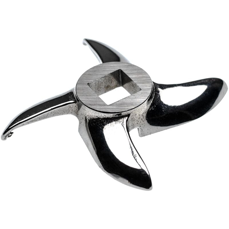 foto del prodotto coltello a falce modello 32, foro centrale quadrato 15,1 x 15,1mm, in acciaio inossidabile compatibile con ade, caso, fama, kbs, tritacarne vhbw