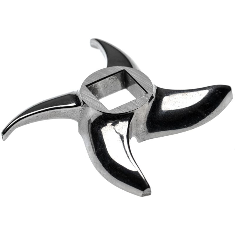 foto del prodotto coltello a falce modello 42, foro centrale quadrato 22,1 x 22,1mm, in acciaio inossidabile compatibile con ade, caso, fama, kbs, tritacarne vhbw