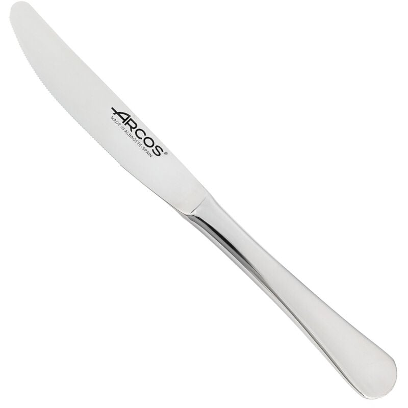 foto del prodotto coltello da dessert arcos serie lisboa, coltello monoblocco de una pezzo in acciaio inox 85 mm, colore argento silver .
