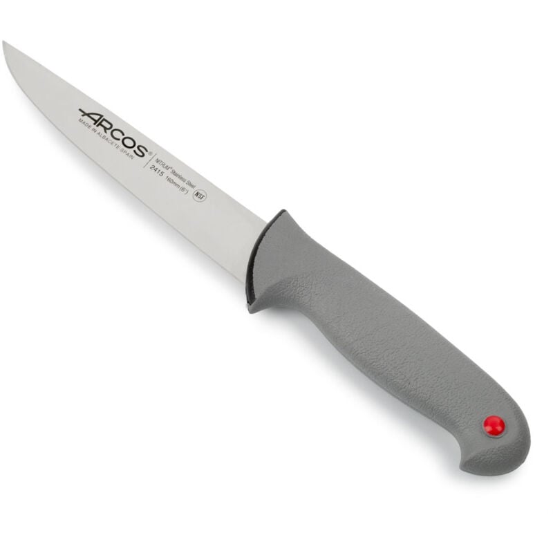 foto del prodotto coltello da macellaio arcos colore prof 241500 in acciaio inox nitrum e mango ergonomico lama in polipropilene e 16 cm, coperchio del display