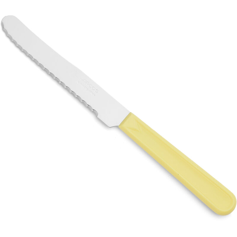 foto del prodotto coltello da tavola arcos de mesa 802900 monoblocco monoblocco monoblocco in acciaio inox, mango giallo e lama 11 cm in scatola