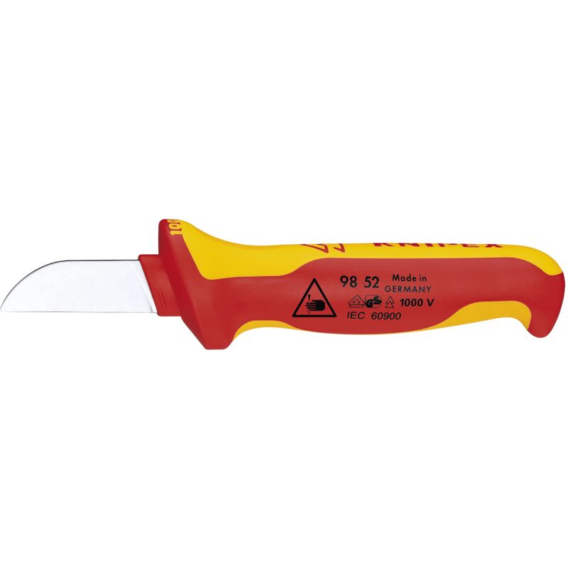 foto del prodotto coltello per elettricisti impugnatura isolante, in materiale bicomponente, collaudato vde 190 mm confezione self service blister 98 52 sb knipex