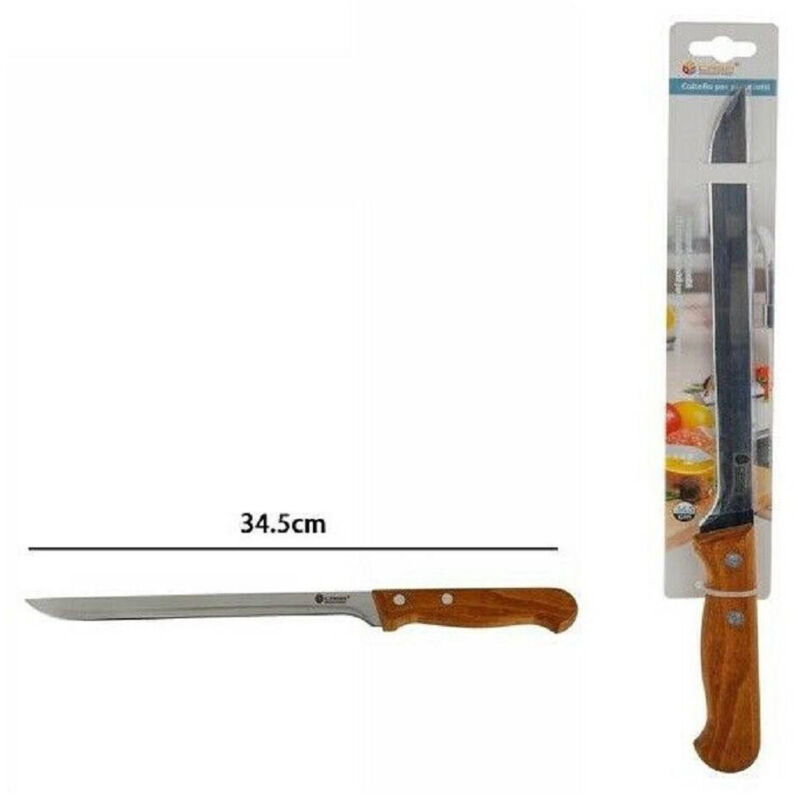 foto del prodotto coltello per prosciutto taglio cucina acciaio manico legno 34.5 cm trade shop traesio