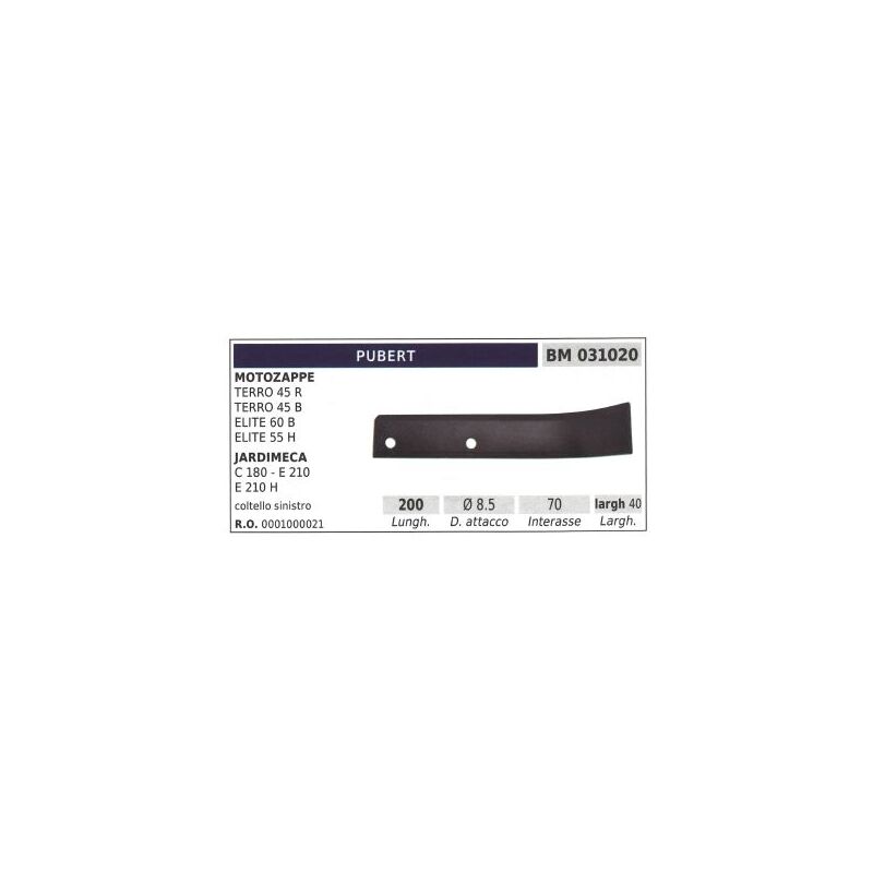 foto del prodotto coltello sinistro fresa per motozappa motocoltivatore terro 45r pubert
