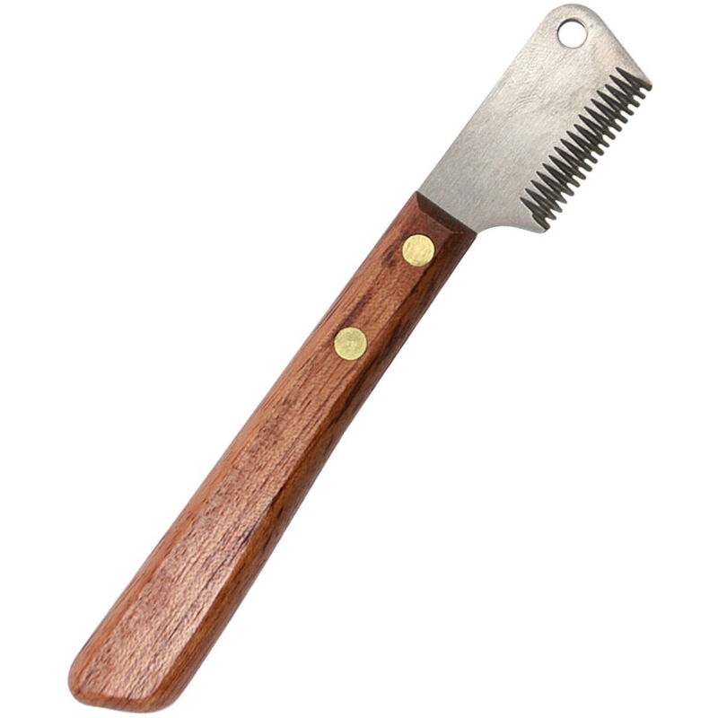 foto del prodotto coltello stripping a 16 denti con manico in legno per destri