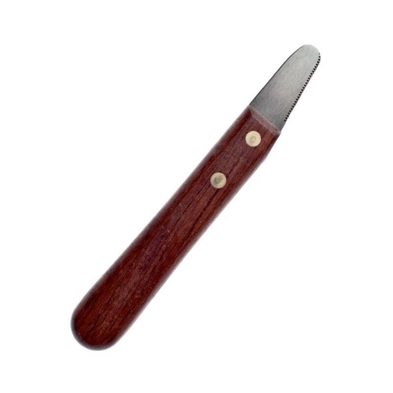 foto del prodotto coltello stripping corto con manico in legno per destri