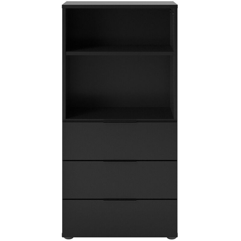 foto del prodotto com 3 cassetti 2 nicchie aperte nero l50 cm dark