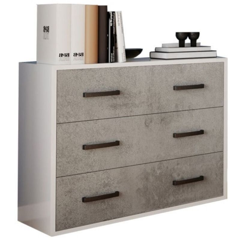 foto del prodotto com 3 cassetti colore cemento 91x45x81h