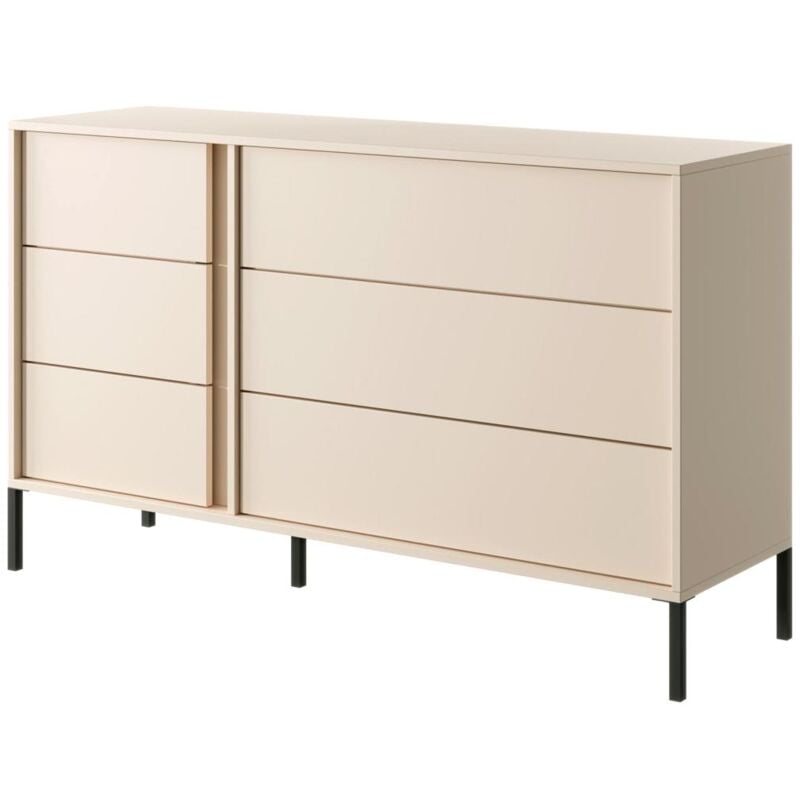 foto del prodotto com 6 cassetti con led beige elynia