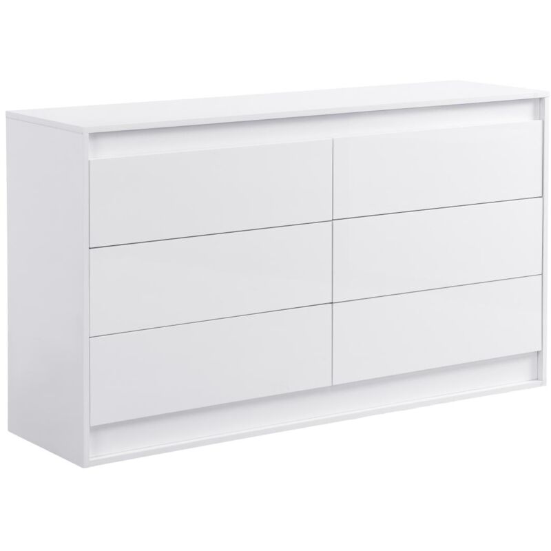 foto del prodotto com 6 cassetti con led mdf bianco rukalo