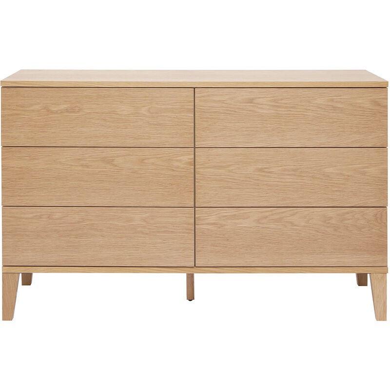 foto del prodotto com 6 cassetti in legno chiaro l120 cm freddy