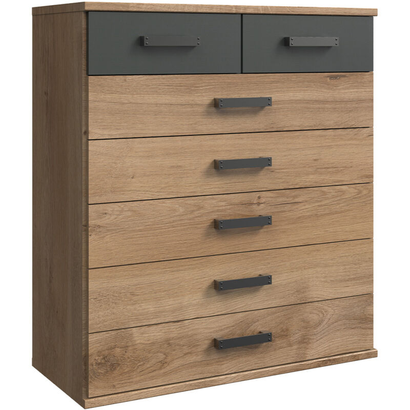 foto del prodotto com 7 cassetti decor ch ne e grafite l91 cm