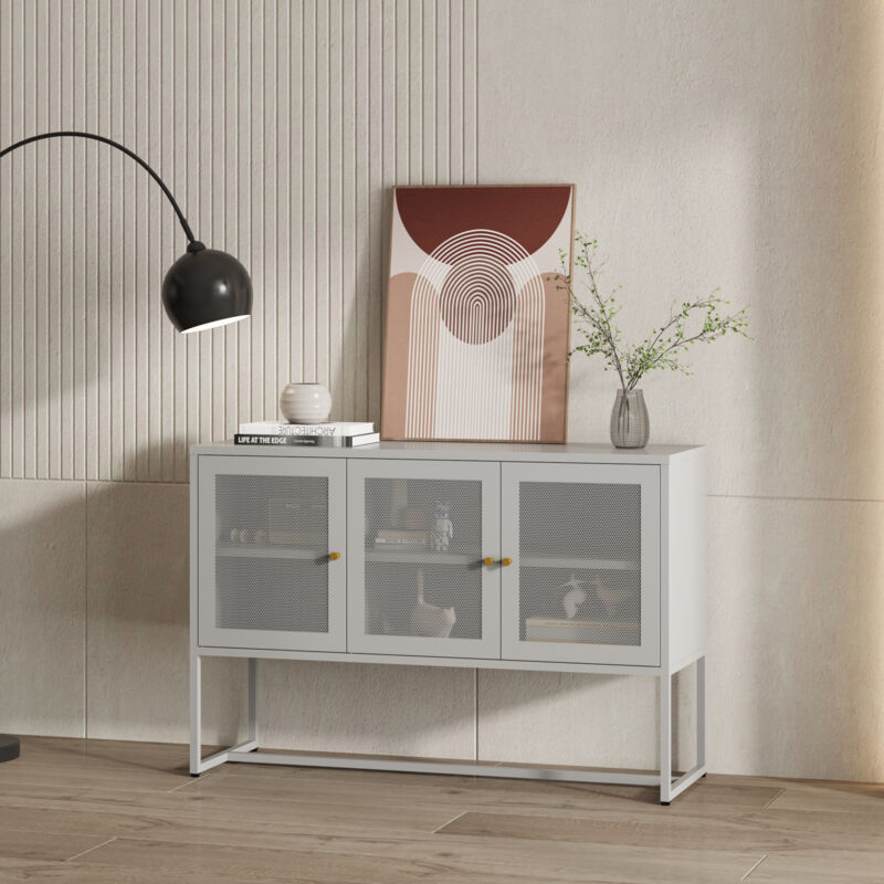 foto del prodotto com sund armadietto da stoccaggio 120x40x80 cm grigio en.casa 