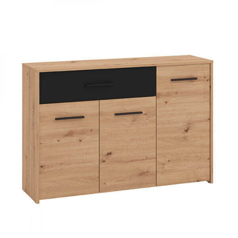 foto del prodotto com tre ante un cassetto moderno minimal in legno cm 119,2 x 33,2 x 80,5 h timber