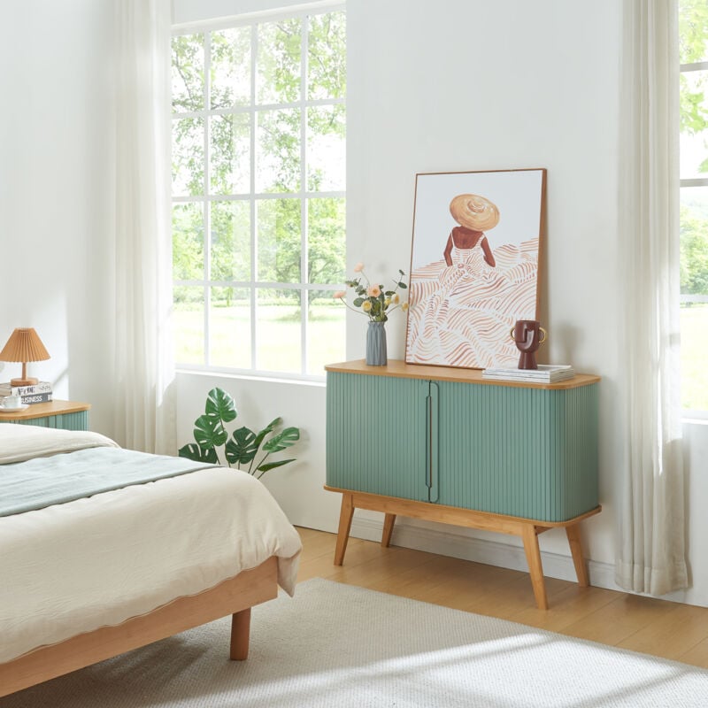 foto del prodotto com tysv r con 2 ante scorrevoli in bamb naturale azzurro en.casa 