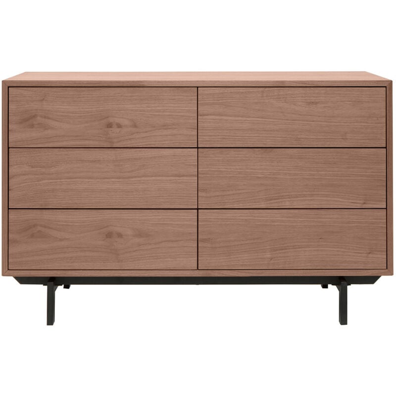 foto del prodotto com vintage 6 cassetti noce e metallo l120 cm manny
