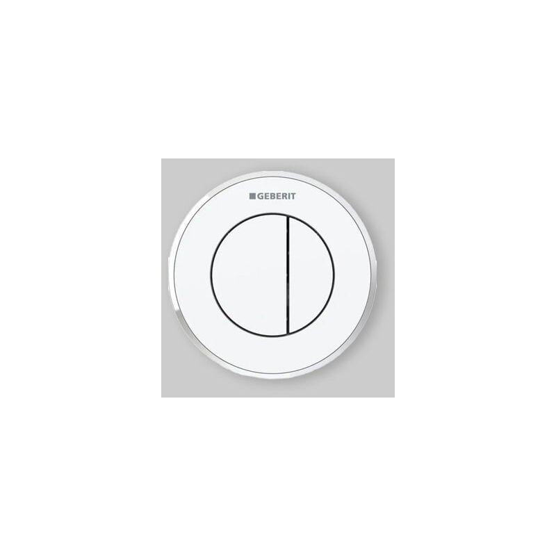 foto del prodotto comando pneumatico doppio tasto bi color versione incasso bianco cromato bianco
