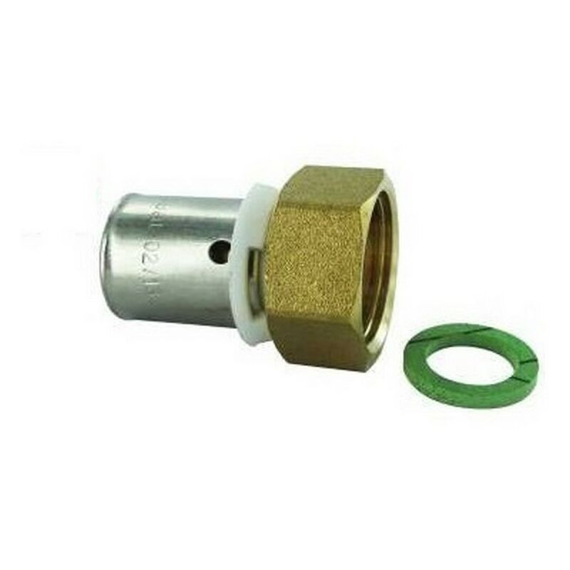 foto del prodotto comap 7359738 raccordo diritto a crimpare con dado libero p7359g guarnizione piana 25x2,3 1 2 pz