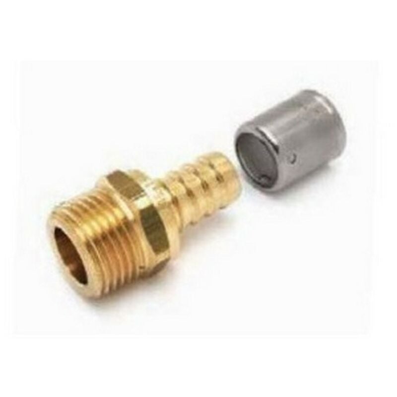 foto del prodotto comap p7243g sachet de 2 raccord per sertir manchon droit m le visser 1 2 