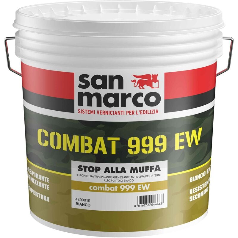 foto del prodotto combat 999 ew pittura traspirante antimuffa bianca lt 4