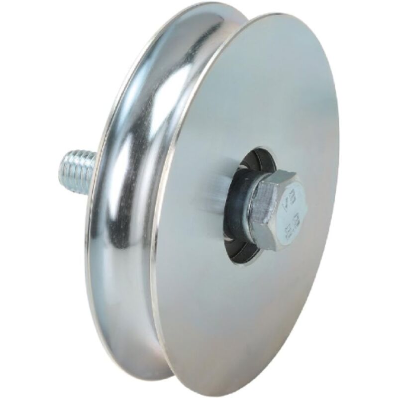 foto del prodotto combi arialdo ruota per cancello art.400 con bullone 1 cuscinetto 60 mm gola tonda in acciaio zincato