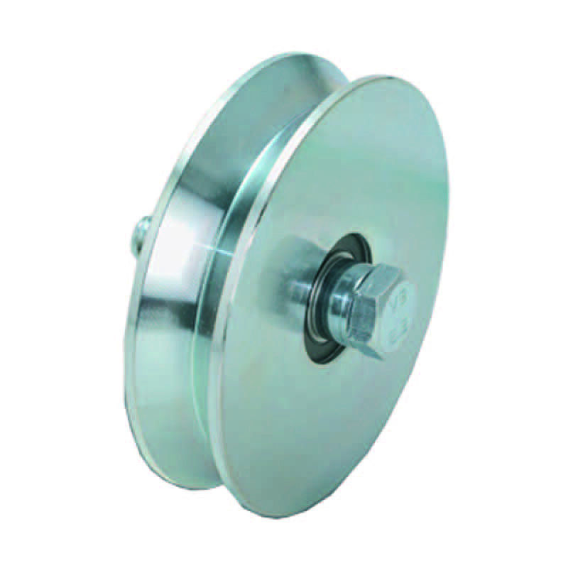 foto del prodotto combi ruota cancello a fissare gola v 407 zincata doppio cuscinetto mm 120