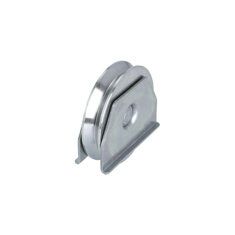 foto del prodotto combi ruota cancello a saldare gola v 417 zincata supporto laterale cuscinetto mm 80