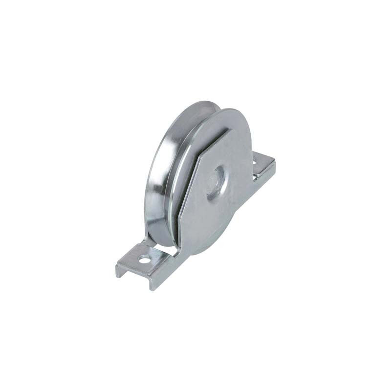 foto del prodotto combi ruota cancello a saldare gola v 427 zincata supporto interno cuscinetto mm 100