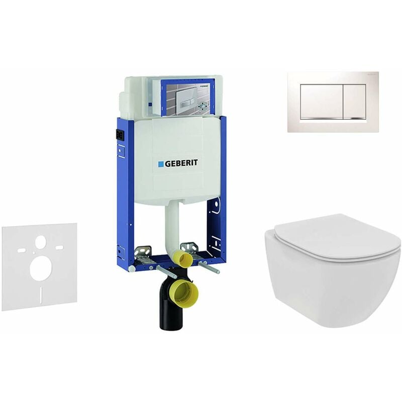 foto del prodotto combifix - modulo di installazionper wc sospesi ideal standard tesi, con placca di comando sigma30, rimless, softclose, bianco cromo 110.302.00.5 ne5