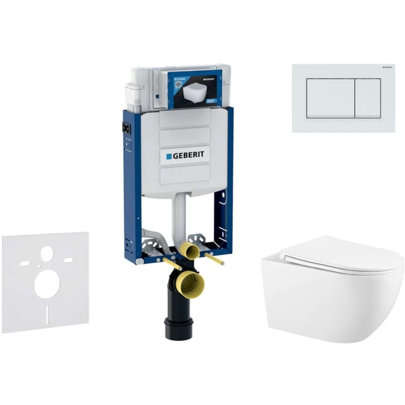 foto del prodotto combifix - set con modulo di installazione, vaso wc gaia e copriwater softclose, placca di comando sigma30, bianco bianco opaco sani15ca3127 - geberit