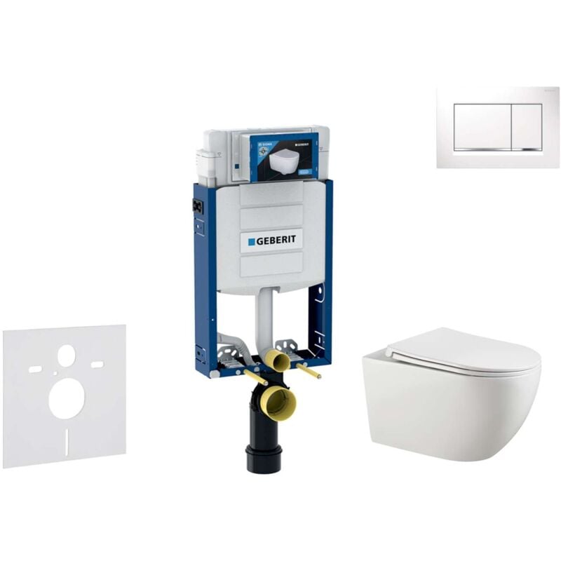 foto del prodotto combifix set con modulo di installazione, vaso wc gaia e copriwater softclose, placca di comando sigma30, bianco cromo sani15ca3118 geberit