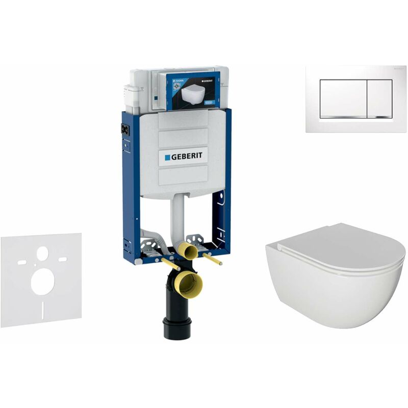 foto del prodotto combifix - set con modulo di installazione, vaso wc oudee e copriwater softclose, placca di comando sigma30, bianco cromo sani15ca3112 - geberit