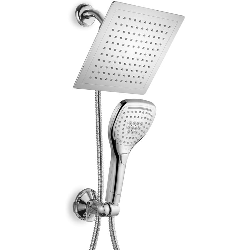 foto del prodotto combinazione di soffione doccia a pioggia doccetta portatile da 9 circa 22,9 cm . comoda manopola di controllo del flusso a pulsante per l utilizzo