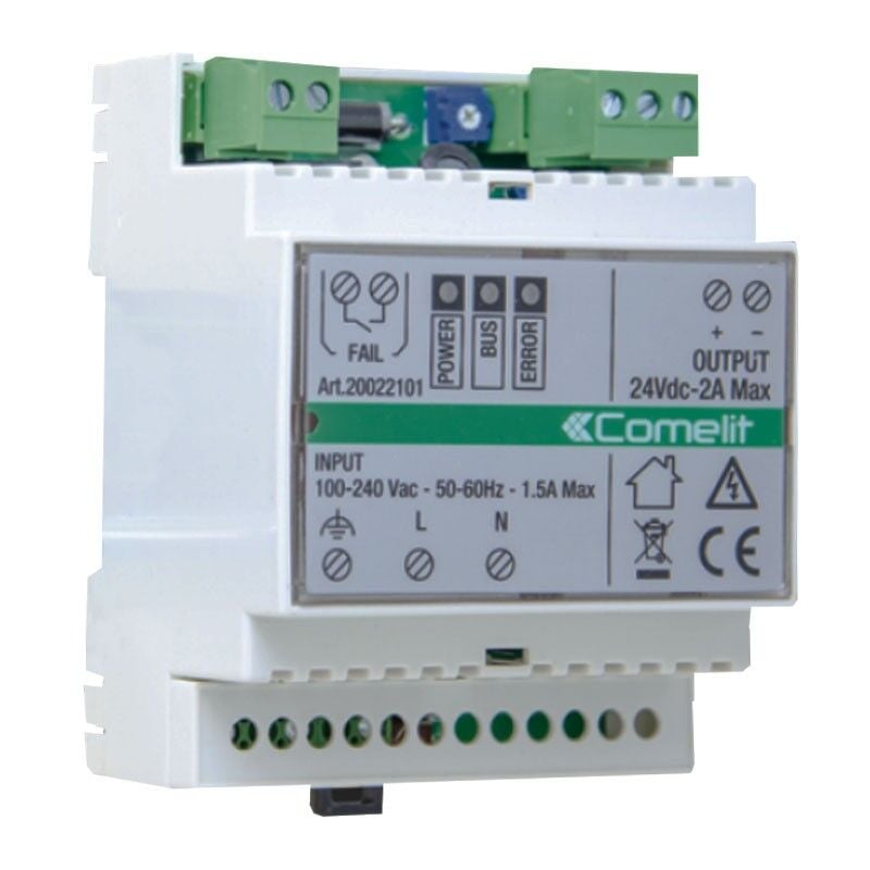 foto del prodotto comelit alimentatore switching smilplehome 24vdc 2a su din 20022101