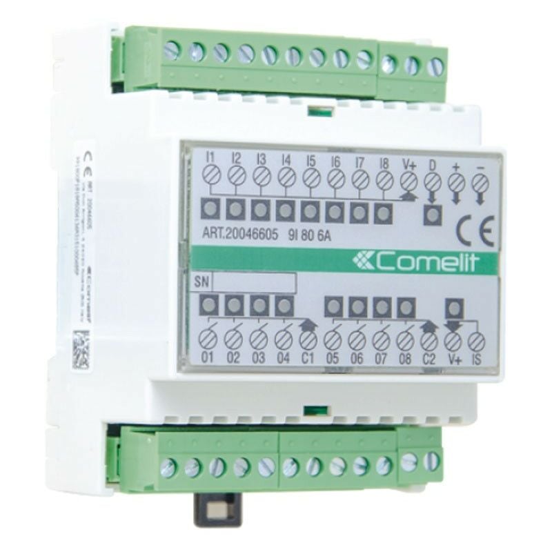 foto del prodotto comelit modulo simplehome 9 ingressi e 8 uscite 6a su din 20046605