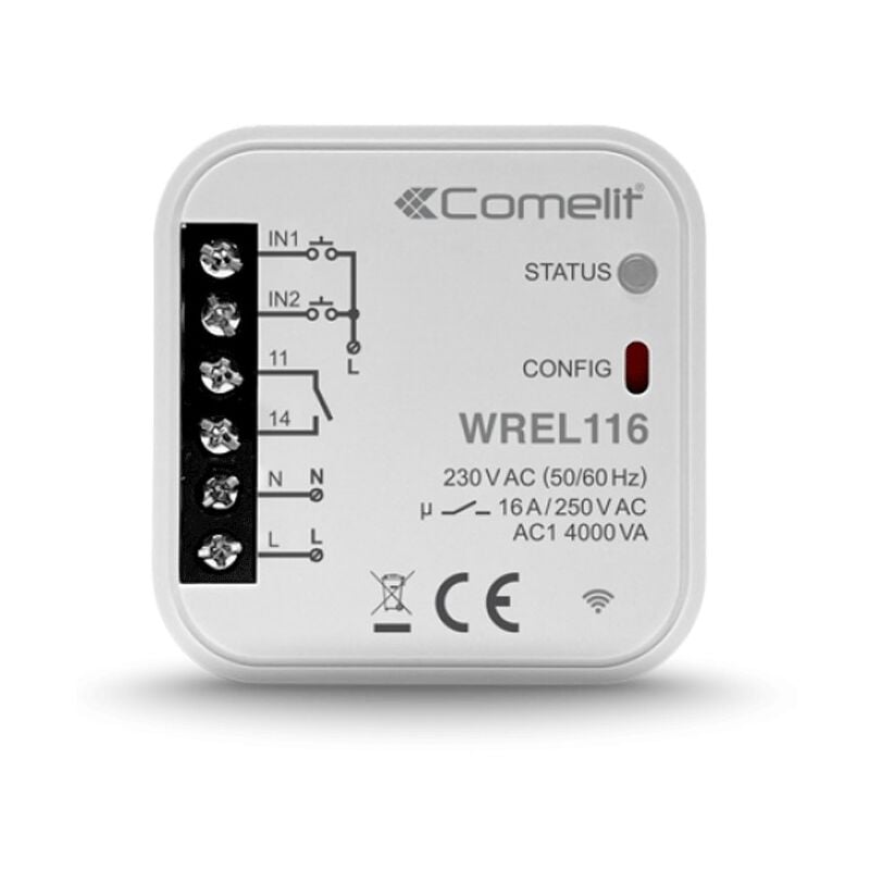 foto del prodotto comelit modulo smart home wi fi per gestione prese 1 uscita 16a wrel116
