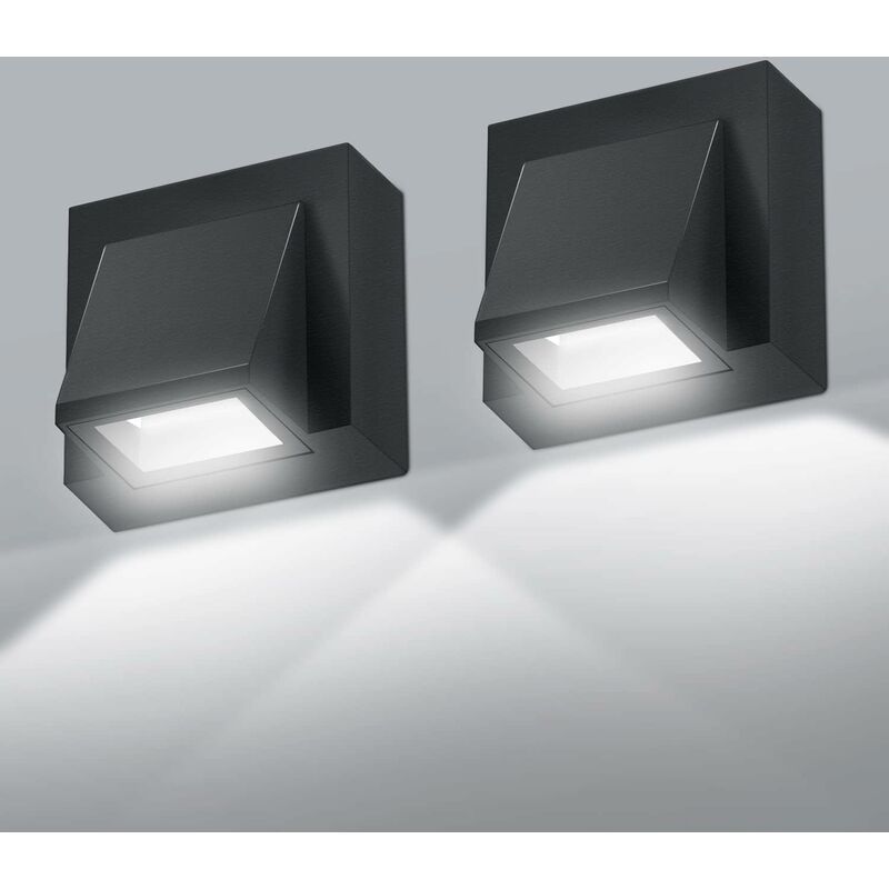 foto del prodotto comely 2 pezzi parete lampada da parete esterna, piega da 5 w luce murale esterna a led, 6000k luce freddo ip65 impermeabile lampada da parete