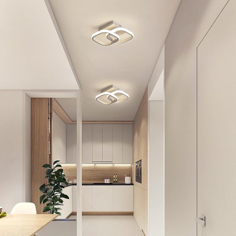 foto del prodotto comely 2 pezzi plafoniera led moderna, 2137lm plafoniera led in acrilico per camera da letto, lampada da soffitto quadrata bianca per soggiorno