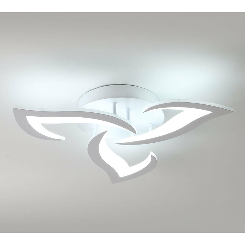 foto del prodotto comely 33w lampada da soffitto a led, 3300lm, design creativo a petali bianchi, 6000k bianco freddo, lampada da soffitto in acrilico per camera da
