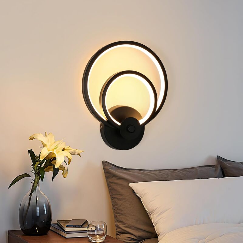 foto del prodotto comely applique da parete a led da 20 w, moderna lampada da parete per interni in alluminio, applique da parete per interni in acrilico rotondo